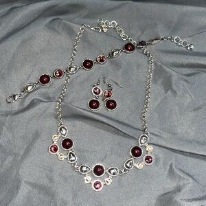 BRIGHTON RARE RETIRED NECKLACE BRACELET EARRINGS PASTILLE Purple Pearl